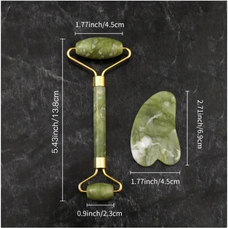 Set of 2 Natural Jade Facial Scraping Massage Tools - OIMG - Sleep Galleria