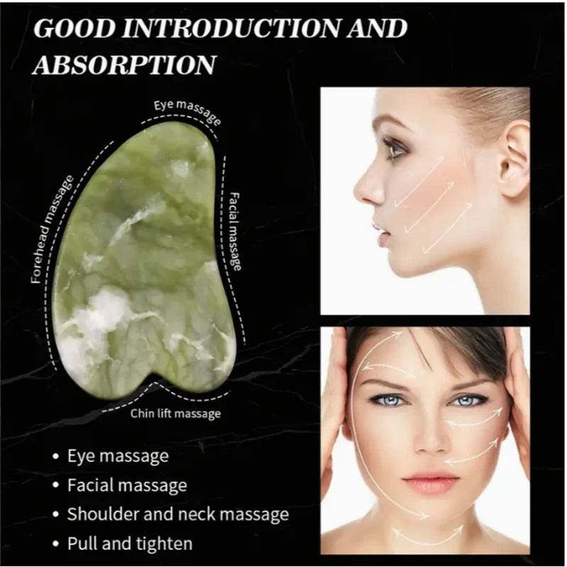 Set of 2 Natural Jade Facial Scraping Massage Tools - OIMG - Sleep Galleria