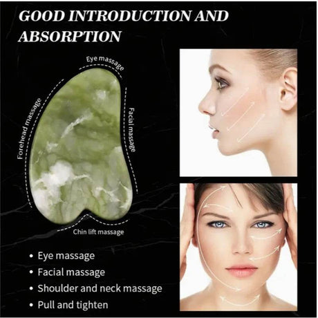 Set of 2 Natural Jade Facial Scraping Massage Tools - OIMG - Sleep Galleria
