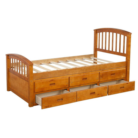 Solid Wood Platform Storage Bed with 6 Drawers - ORISFUR - Sleep Galleria