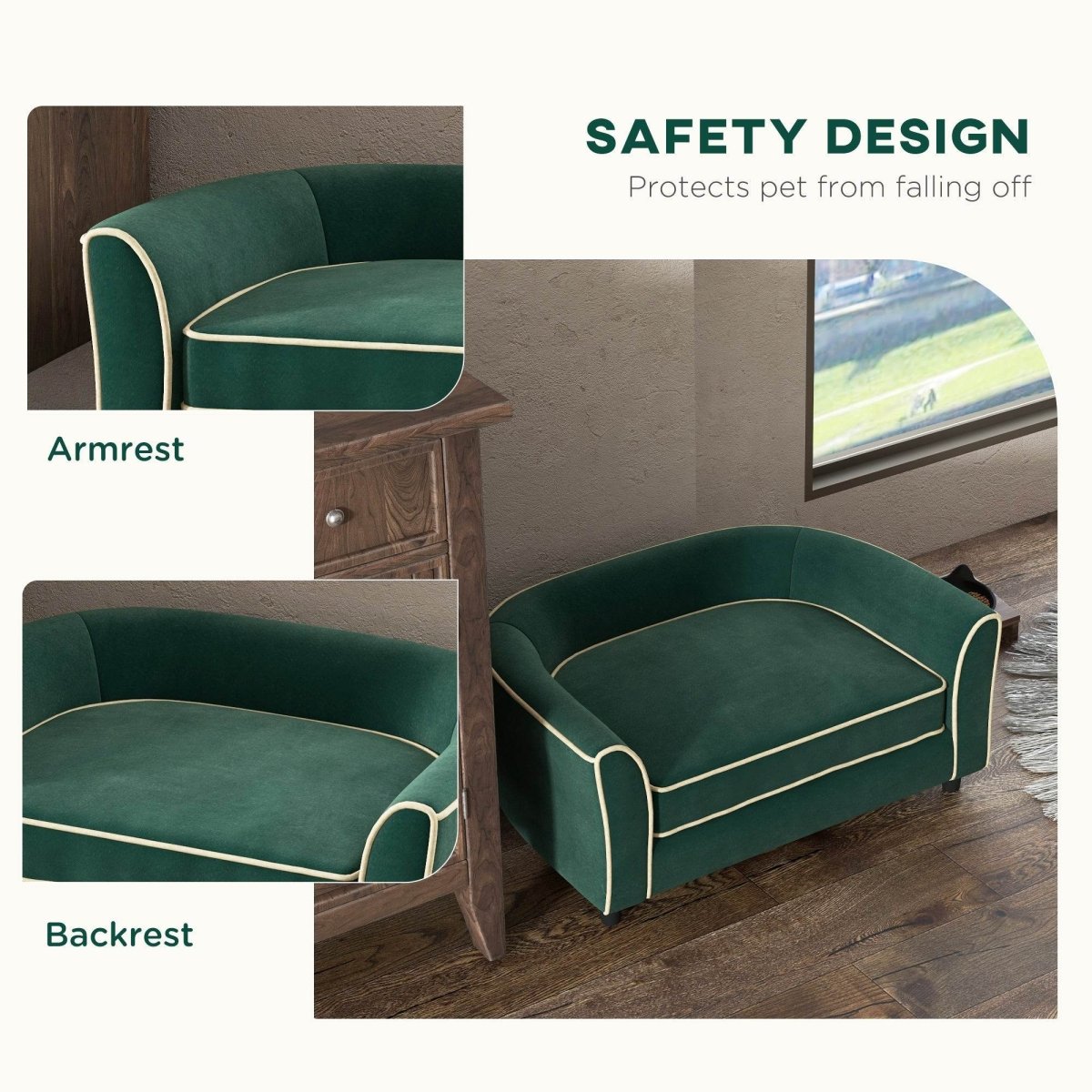 Soft Dutch Velvet Pet Dog Couch With Washable Cover - Sleep Galleria