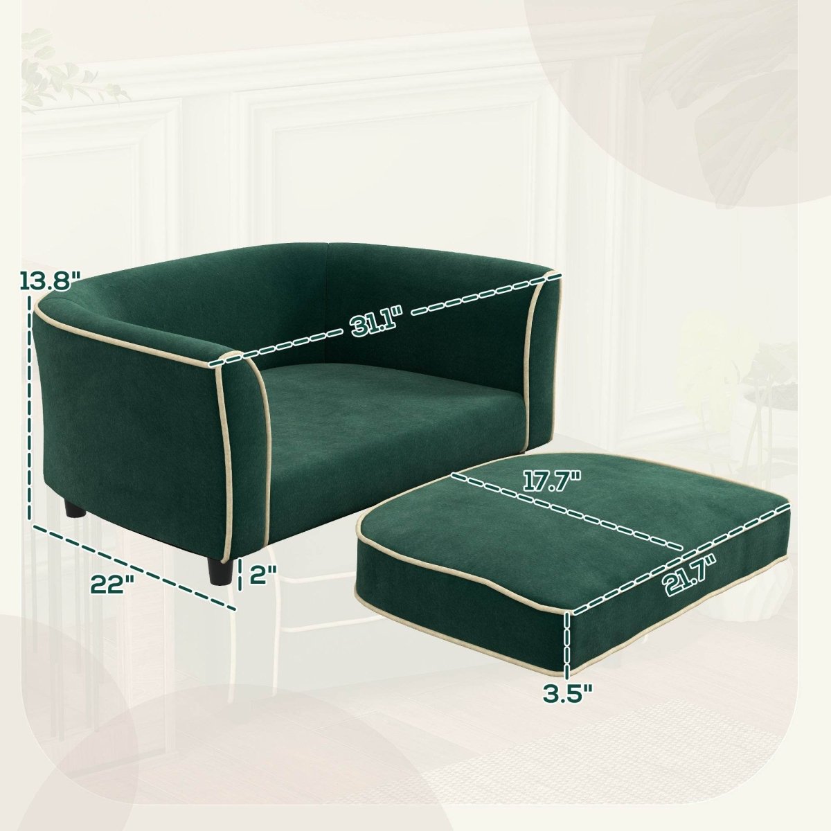 Soft Dutch Velvet Pet Dog Couch With Washable Cover - Sleep Galleria