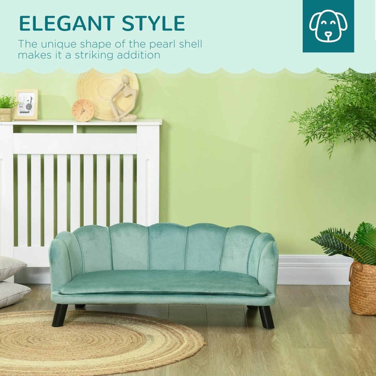 Velvet Foam Cushion Large Dog Couch Bed - PawHut - Sleep Galleria