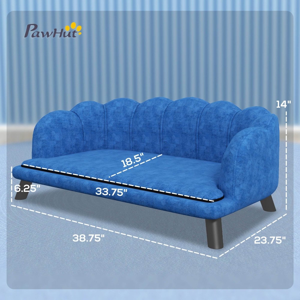 Velvet Large Dog Couch With Foam Cushion - Sleep Galleria