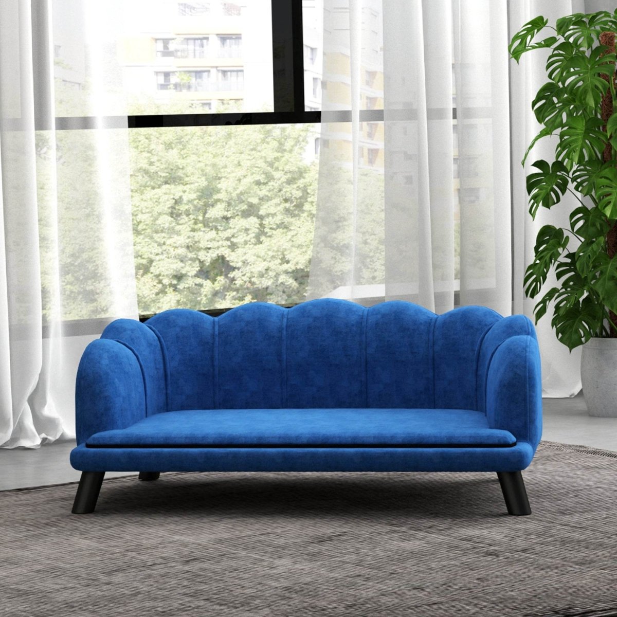 Velvet Large Dog Couch With Foam Cushion - Sleep Galleria