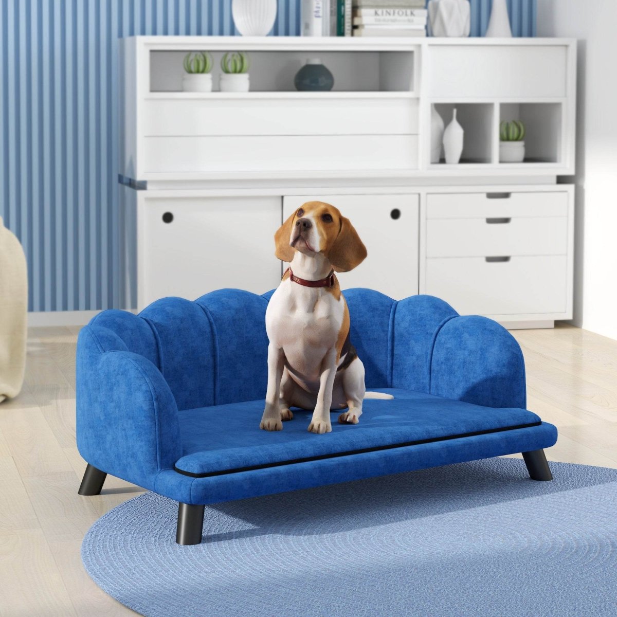 Velvet Large Dog Couch With Foam Cushion - Sleep Galleria