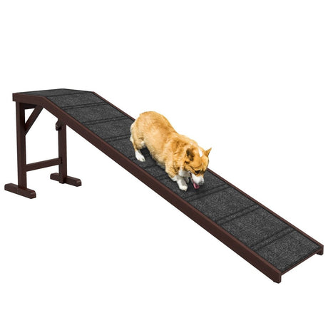 Wooden Pet Ramp With Anti-Slip Carpet Platform - Sleep Galleria