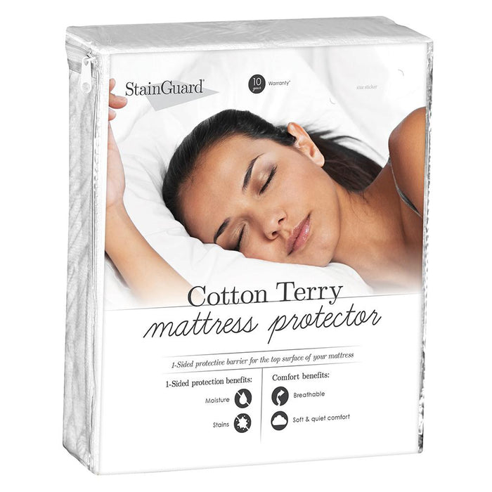 PureCare Mattress Protectors StainGuard Cotton Terry 1-Sided Mattress Protector