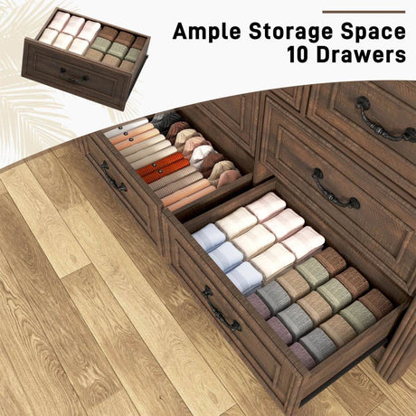 Farmhouse 10-Drawer Engineered Wood Dresser - Sleep Galleria