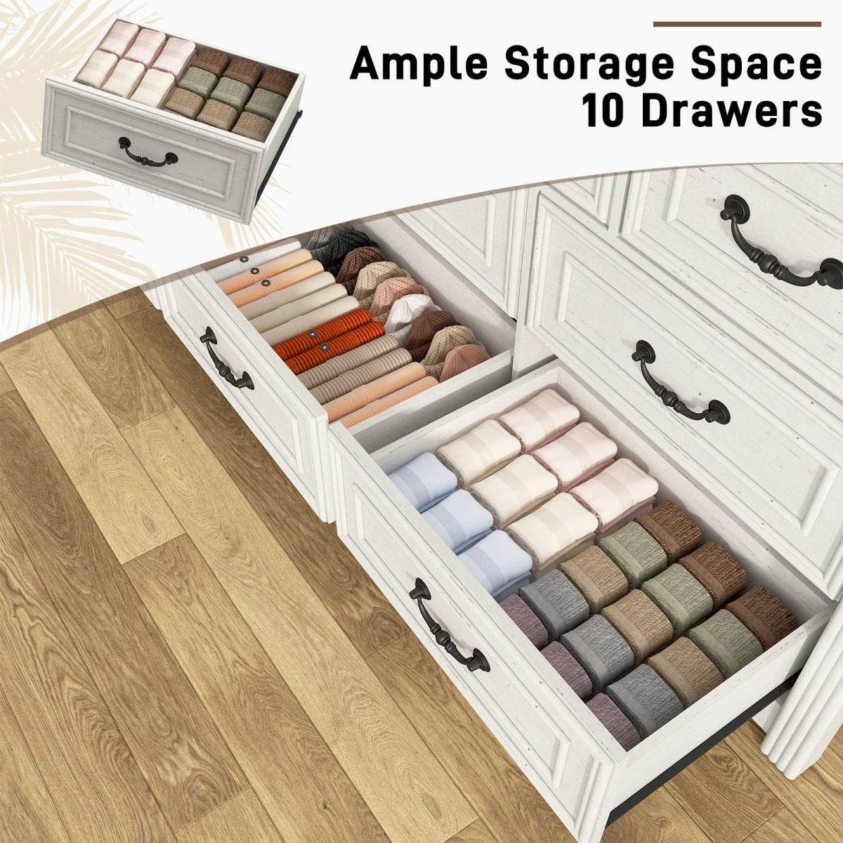 Farmhouse 10-Drawer Engineered Wood Dresser - Sleep Galleria