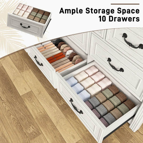 Farmhouse 10-Drawer Engineered Wood Dresser - Sleep Galleria