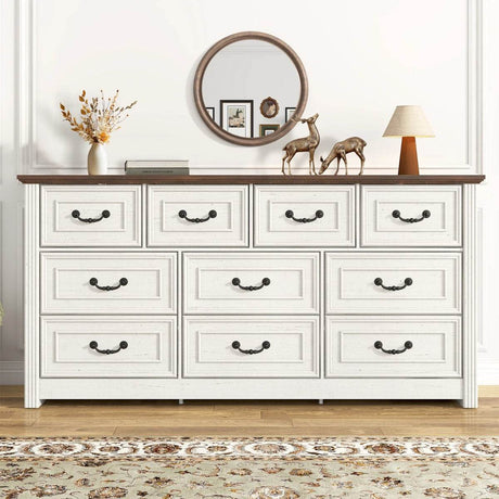 Farmhouse 10-Drawer Engineered Wood Dresser - Sleep Galleria