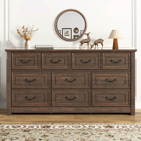 Farmhouse 10-Drawer Engineered Wood Dresser - Sleep Galleria