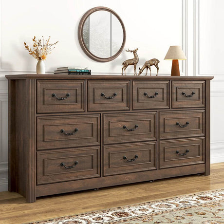Farmhouse 10-Drawer Engineered Wood Dresser - Sleep Galleria