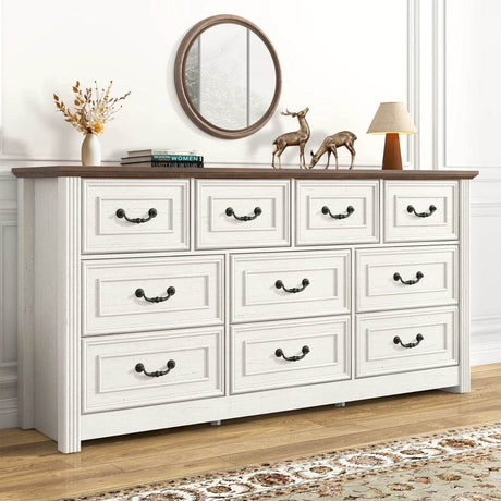 Farmhouse 10-Drawer Engineered Wood Dresser - Sleep Galleria