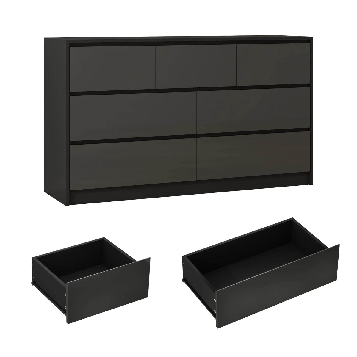 Modern 7 - Drawer High Gloss Wood Dresser Chest - Qiaoshiren - Sleep Galleria