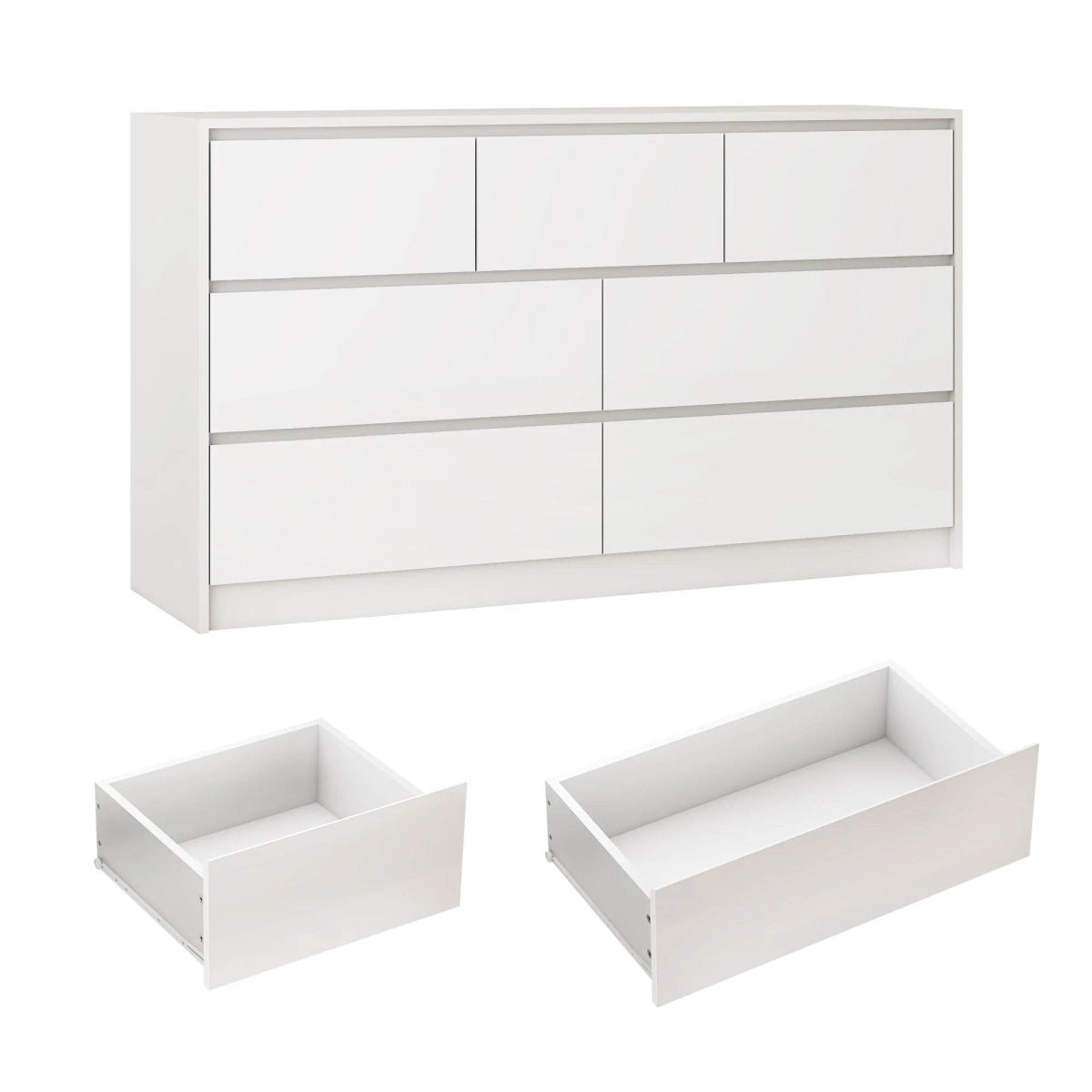 Modern 7 - Drawer High Gloss Wood Dresser Chest - Qiaoshiren - Sleep Galleria