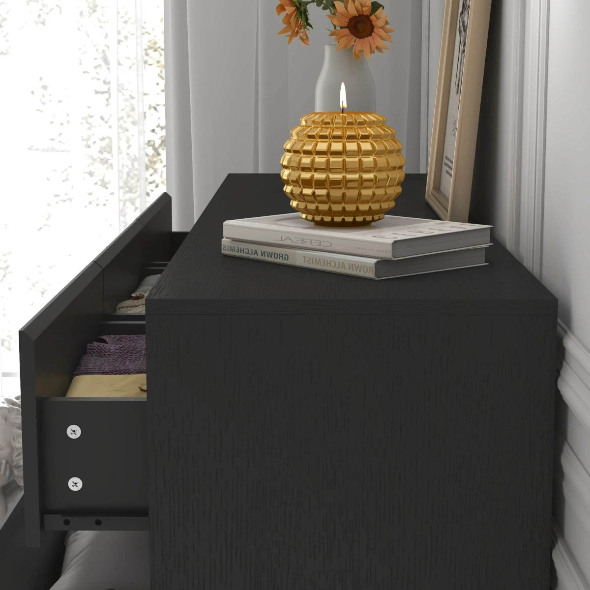 Modern 7 - Drawer High Gloss Wood Dresser Chest - Qiaoshiren - Sleep Galleria