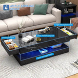 Modern LED Coffee Table With Storage Drawers - Sleep Galleria