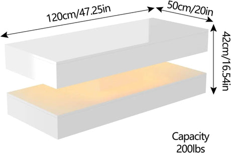 Modern LED Coffee Table With Storage Drawers - Sleep Galleria