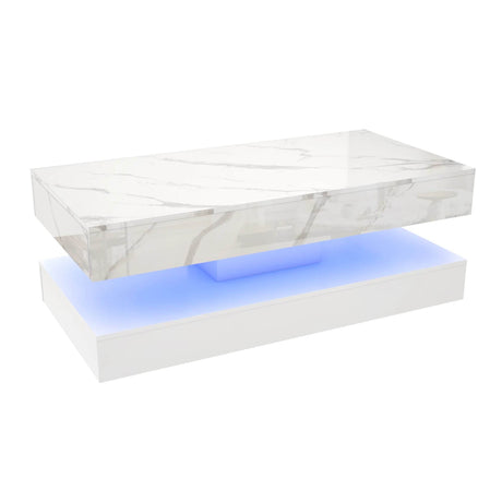 Modern LED Coffee Table With Storage Drawers - Sleep Galleria