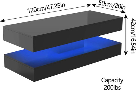 Modern LED Coffee Table With Storage Drawers - Sleep Galleria
