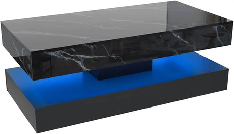 Modern LED Coffee Table With Storage Drawers - Sleep Galleria