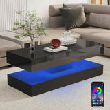 Modern LED Coffee Table With Storage Drawers - Sleep Galleria