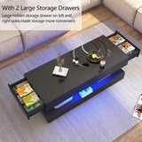 Modern LED Coffee Table With Storage Drawers - Sleep Galleria