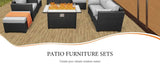 7-Piece Outdoor Wicker Furniture Set With Fire Pit Table - Sleep Galleria