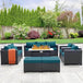 7-Piece Outdoor Wicker Furniture Set With Fire Pit Table - Sleep Galleria