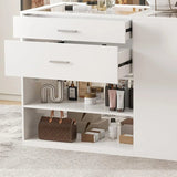 Modern Engineered Wood And Glass Storage Dresser Island - RBXC - Sleep Galleria