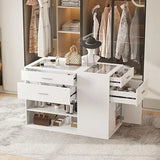 Modern Engineered Wood And Glass Storage Dresser Island - RBXC - Sleep Galleria