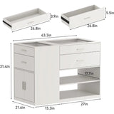Modern Engineered Wood And Glass Storage Dresser Island - RBXC - Sleep Galleria