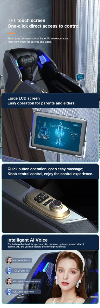 4D Zero Gravity Voice Control Heated Airbags Massage Chair - Sleep Galleria