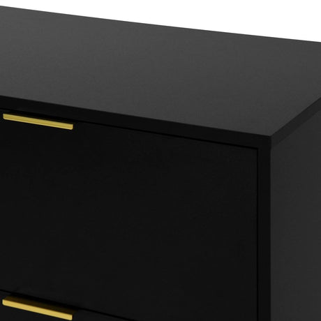 8 - Drawer Black Particle Board Wood Dresser - Reposea - Sleep Galleria