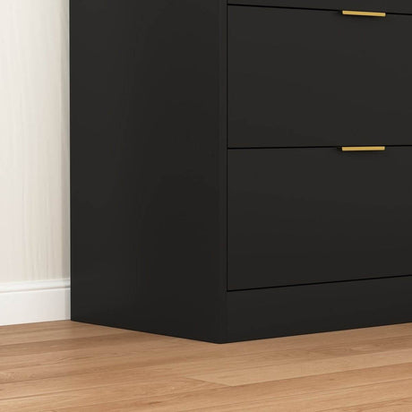 8 - Drawer Black Particle Board Wood Dresser - Reposea - Sleep Galleria