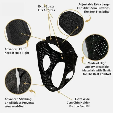 Breathable Anti Snore Chin Strap Stop Snoring Belt - Reposea - Sleep Galleria