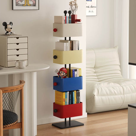 Colorful Metal Cube Bookshelf Four - Shelf Corner Shelf - Reposea - Sleep Galleria