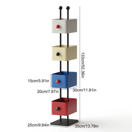 Colorful Metal Cube Bookshelf Four - Shelf Corner Shelf - Reposea - Sleep Galleria