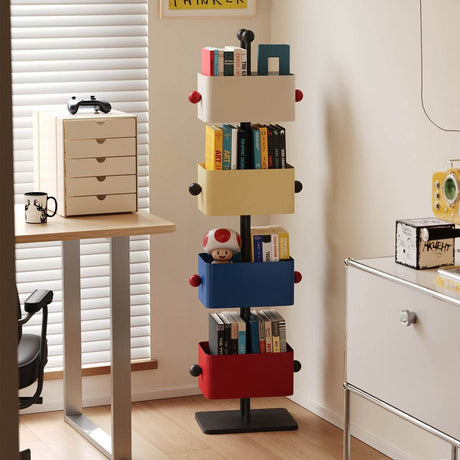 Colorful Metal Cube Bookshelf Four - Shelf Corner Shelf - Reposea - Sleep Galleria