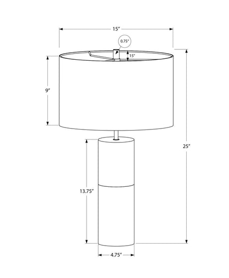 Contemporary Black Concrete Cylinder Table Lamp - Sleep Galleria