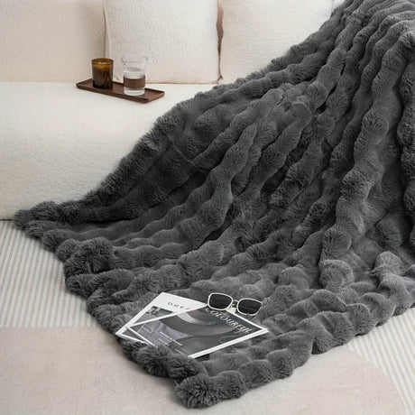 Cozy Soft Faux Rabbit Fleece Throw Blanket - Reposea - Sleep Galleria