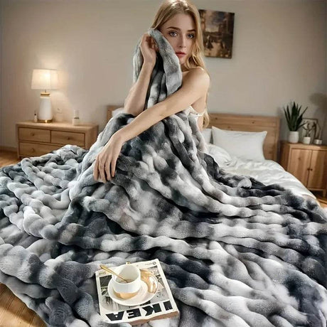 Cozy Soft Faux Rabbit Fleece Throw Blanket - Reposea - Sleep Galleria