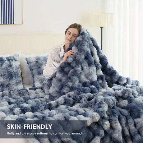 Cozy Soft Faux Rabbit Fleece Throw Blanket - Reposea - Sleep Galleria