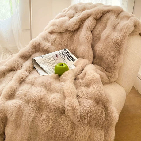Cozy Soft Faux Rabbit Fleece Throw Blanket - Reposea - Sleep Galleria