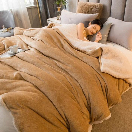 Heated Anti - Pilling Wool Throw Blanket Winter Cozy - Reposea - Sleep Galleria