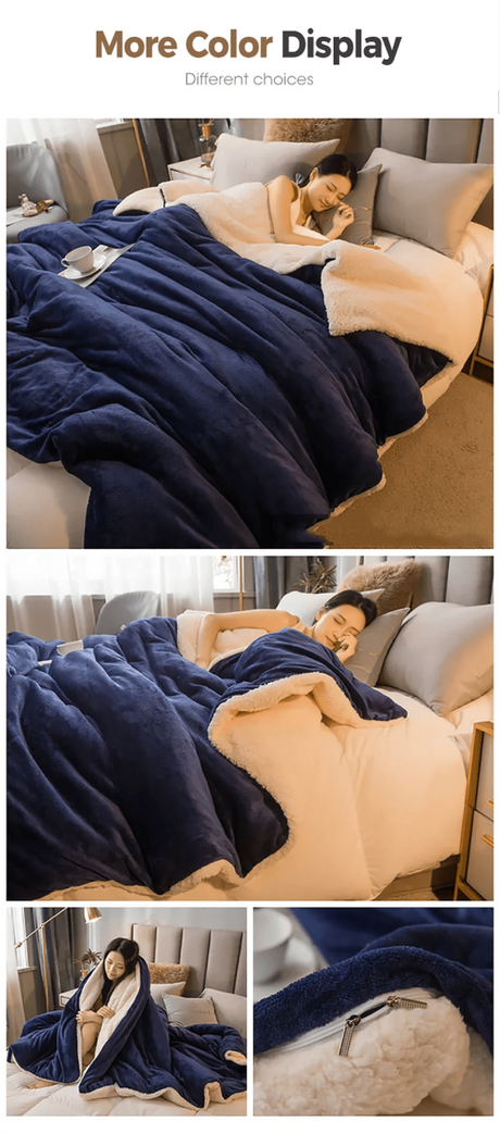 Heated Anti - Pilling Wool Throw Blanket Winter Cozy - Reposea - Sleep Galleria