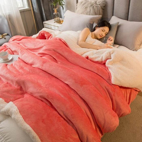 Heated Anti - Pilling Wool Throw Blanket Winter Cozy - Reposea - Sleep Galleria