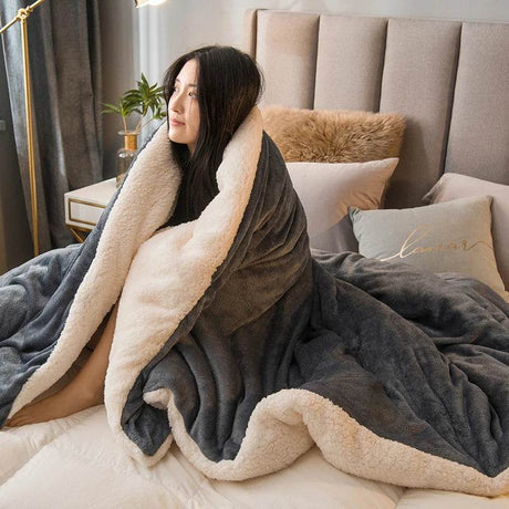 Heated Anti - Pilling Wool Throw Blanket Winter Cozy - Reposea - Sleep Galleria